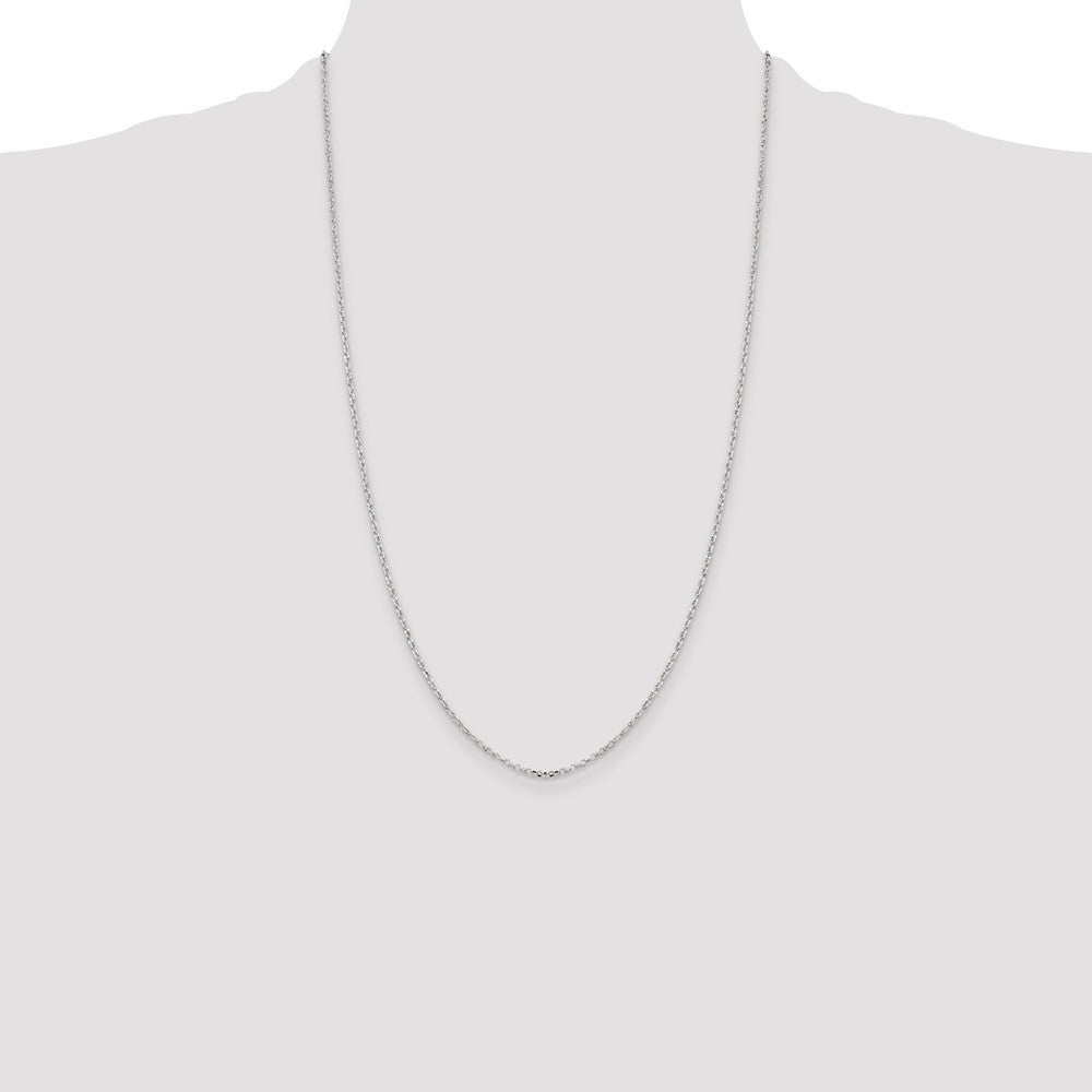 Sterling Silver 1.75mm Diamond-cut Cable Chain 26 Inches