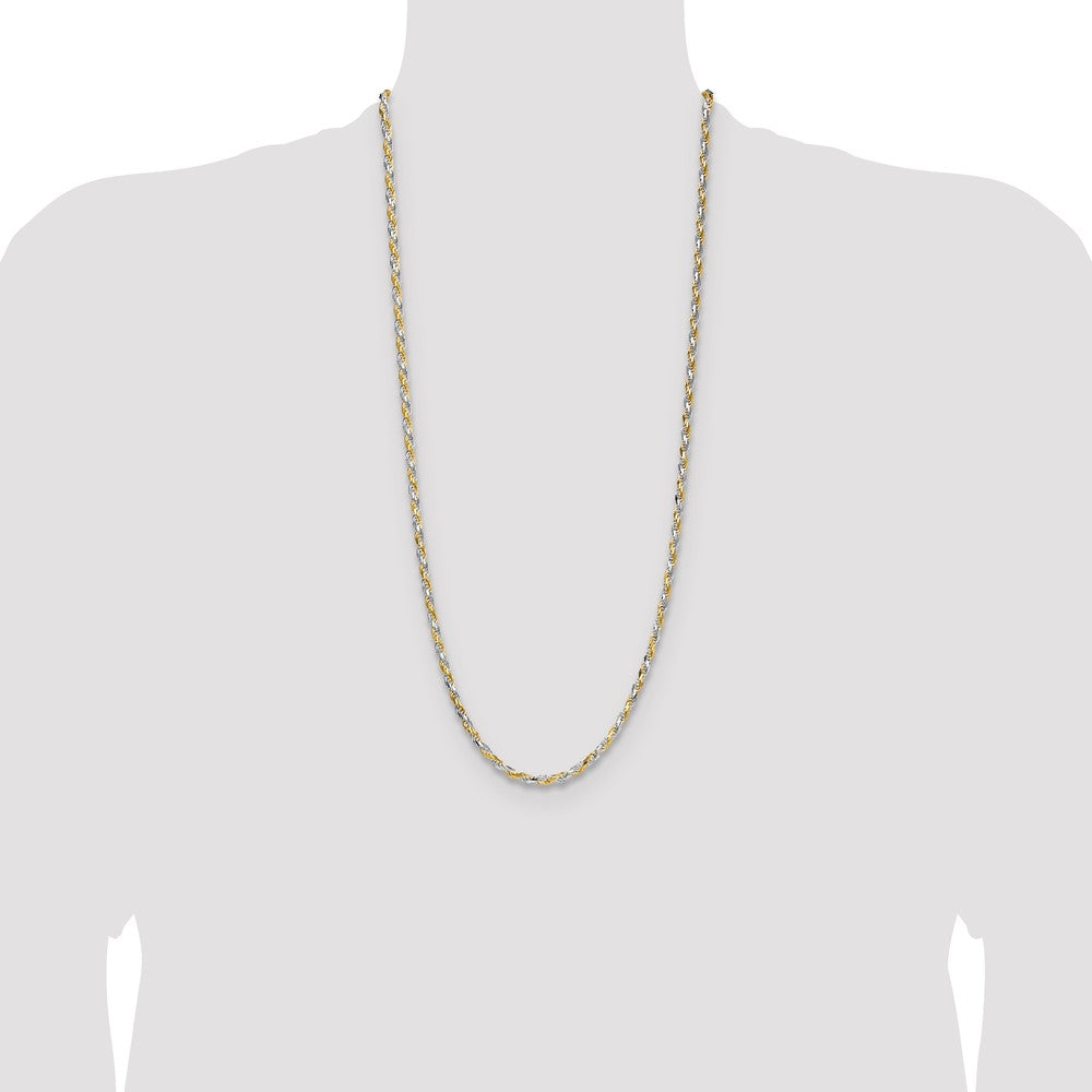 Sterling Silver And Vermeil 3.5mm Diamond-cut Rope Chain