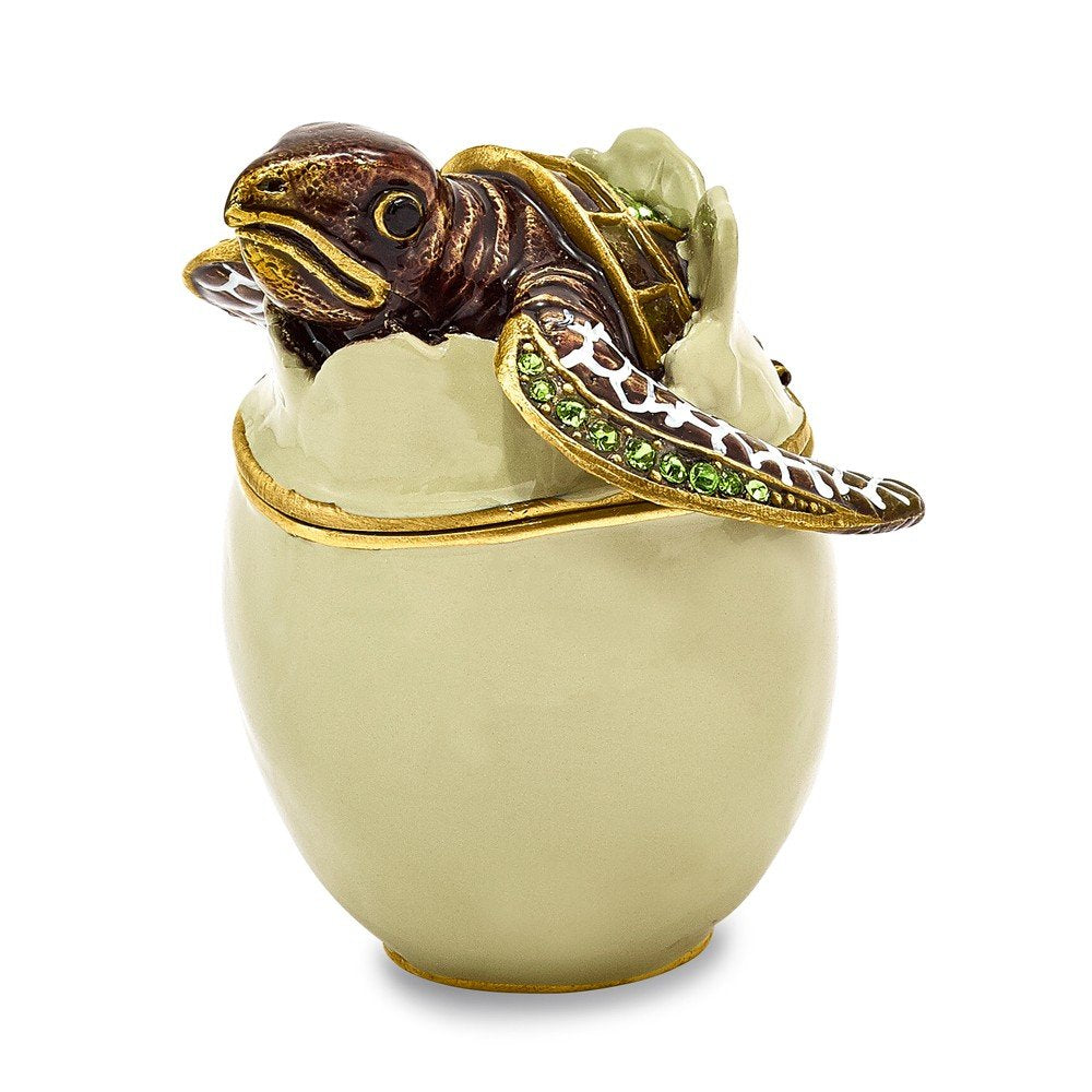 Pewter Turtle Hatchling Trinket Box