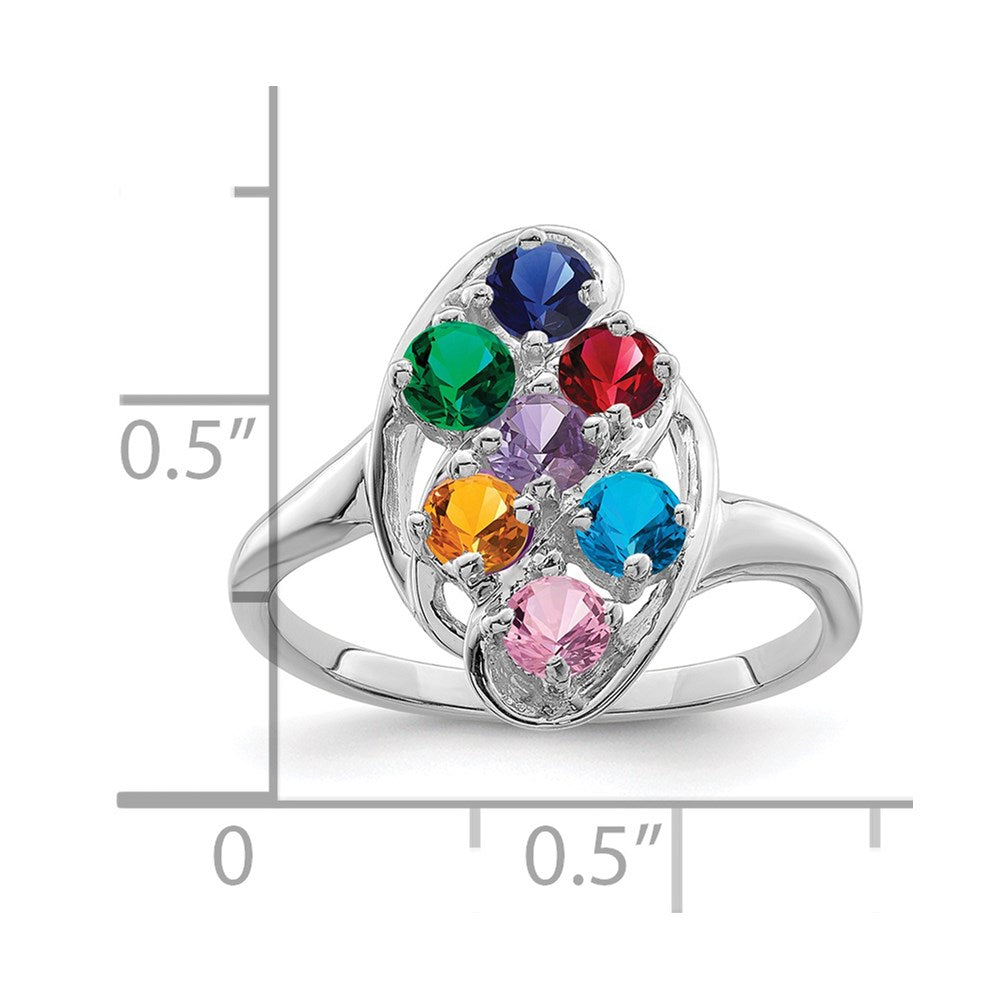 Sterling Silver Rhodium-plated Family Jewelry Mounting