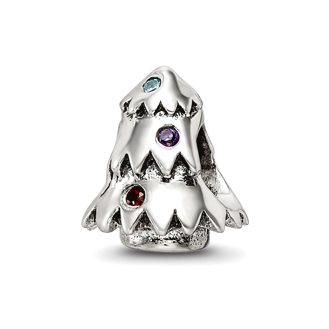Sterling Silver Reflections CZ Christmas Tree Bead