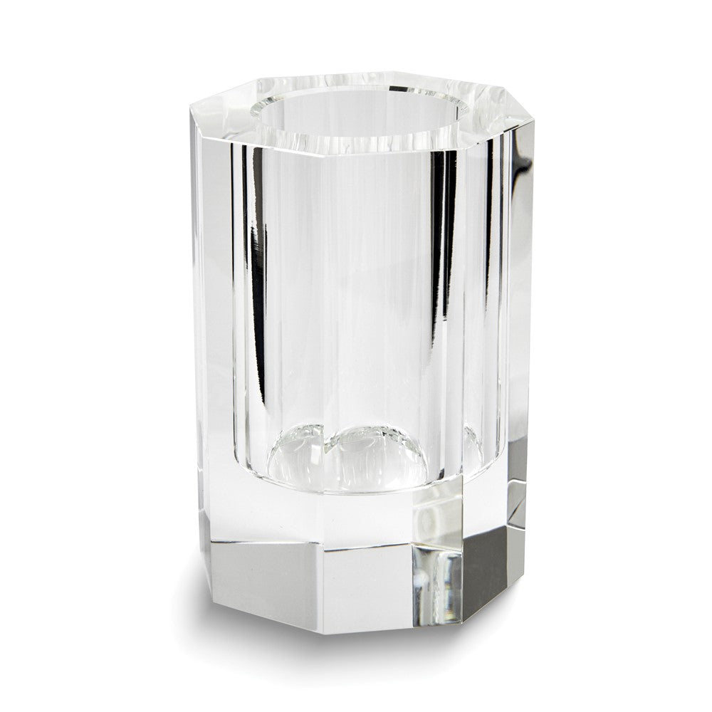 Large Crystal Octagon Vase