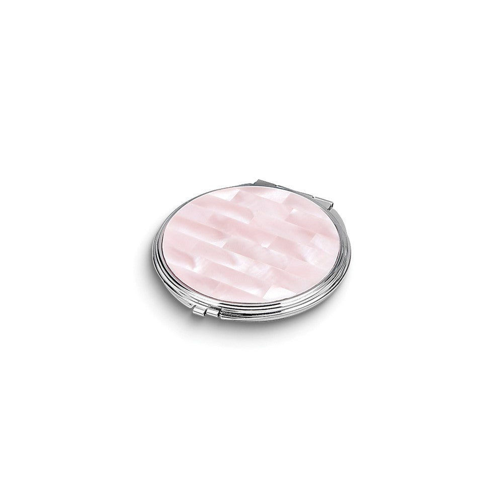 Pink Mother of Pearl Round Compact Mirror