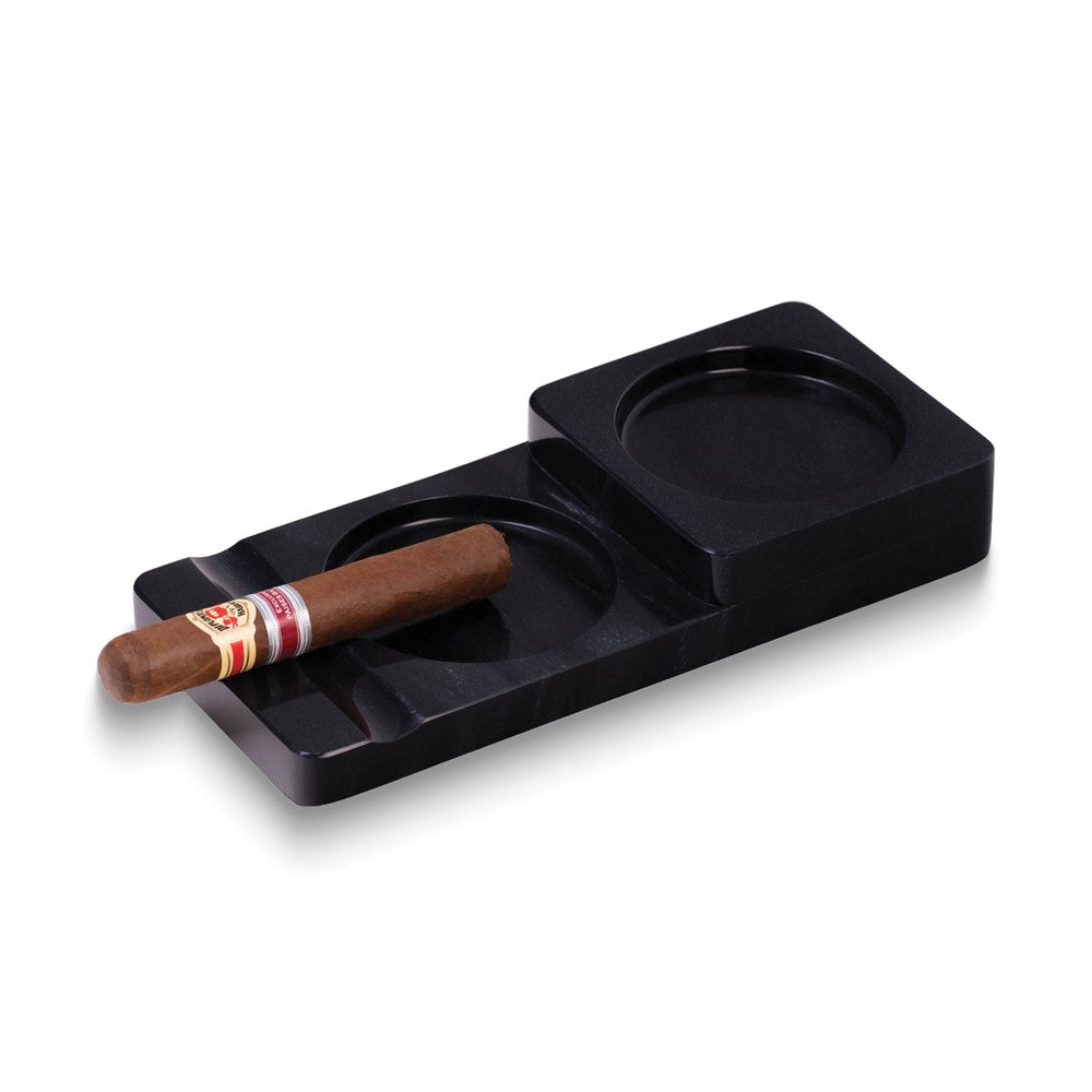 Black Marble Cigar Ashtray and Coaster