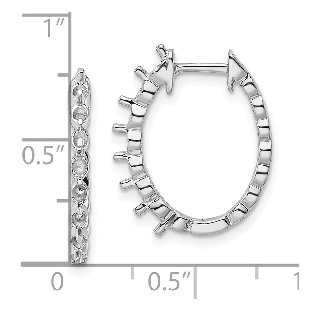 14k White Gold Diamond Hinged Hoop Earring Mountings