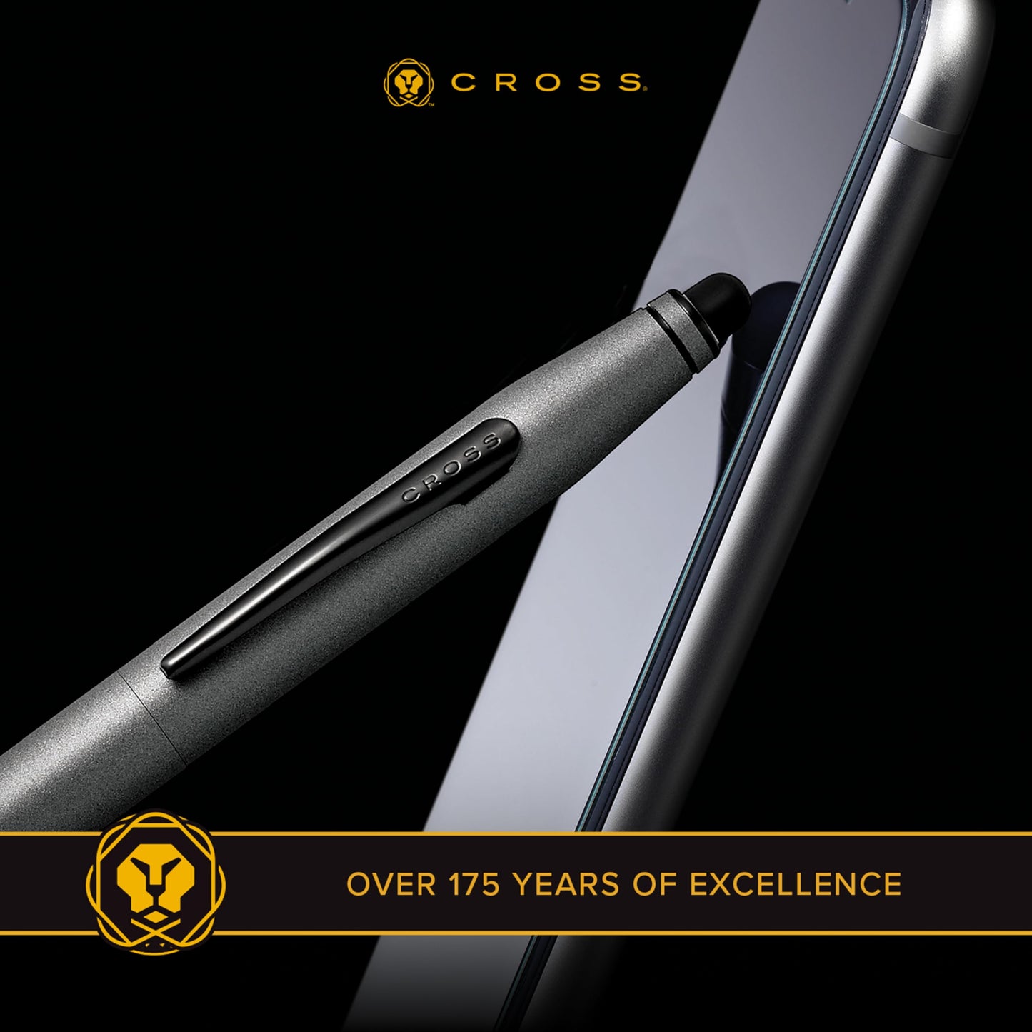 Cross Tech2 Refillable Ballpoint Pen, Medium Ballpen With Stylus, Includes Premium Gift Box - Chrome