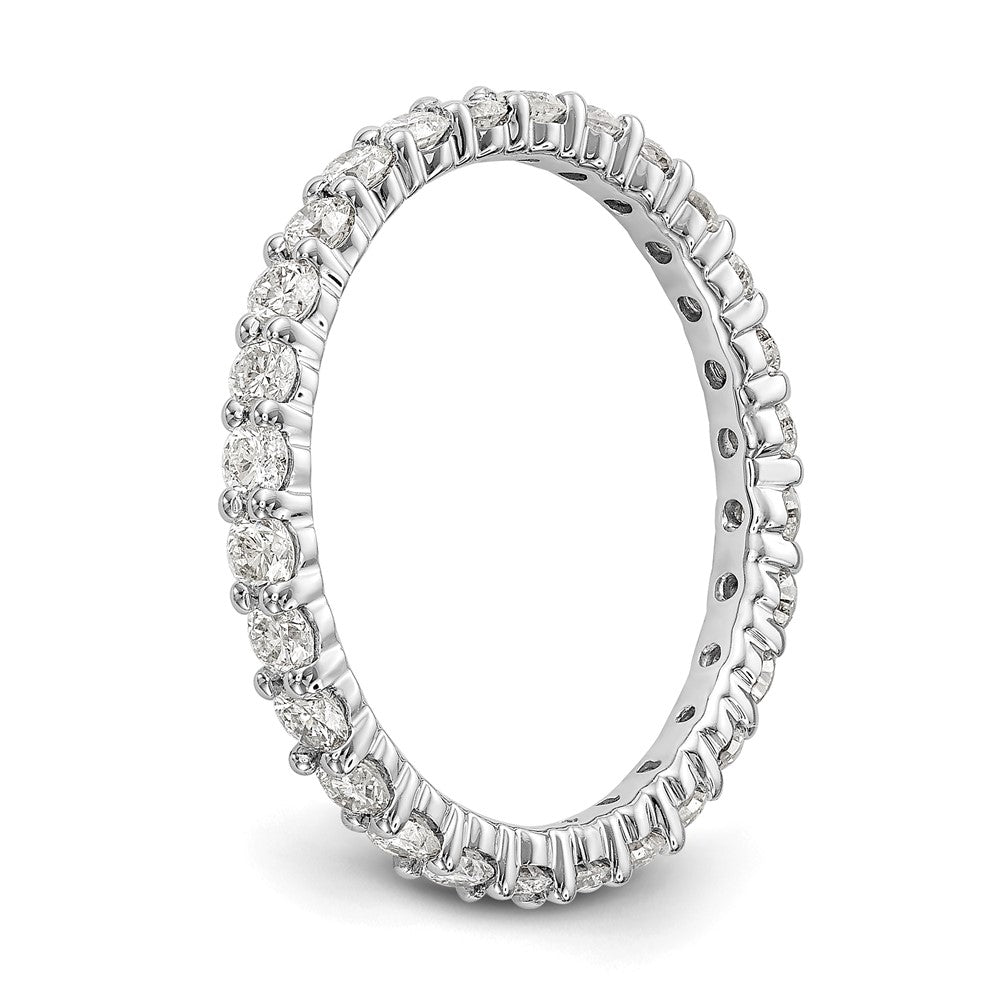 14k White Gold 1 carat Lab Grown Diamond VS/SI+ G+ Size 8 Shared Prong Eternity Band