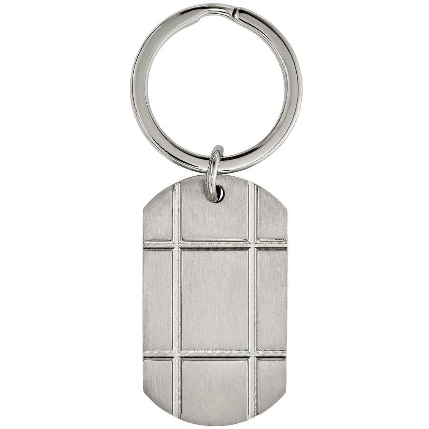 Stainless Steel Brushed Grooved Key Chain