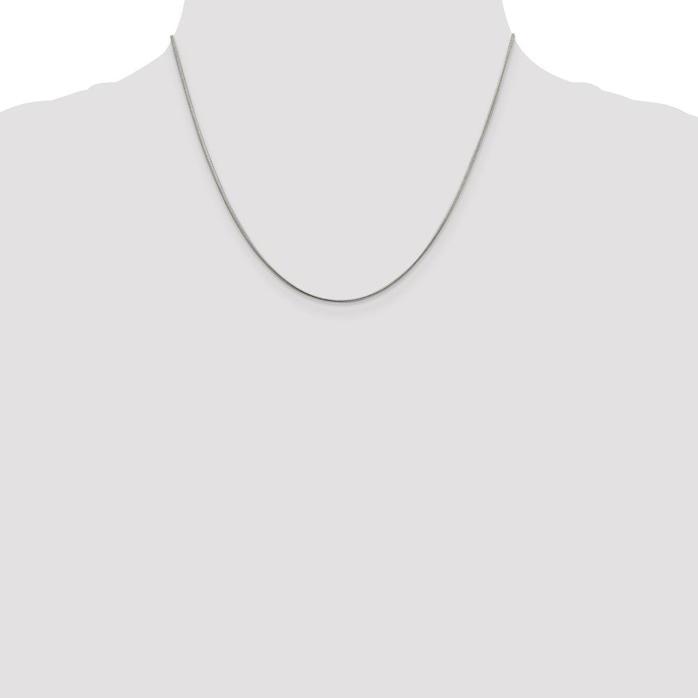 Sterling Silver Rhodium-plated 1mm Round Snake Chain 18 Inches