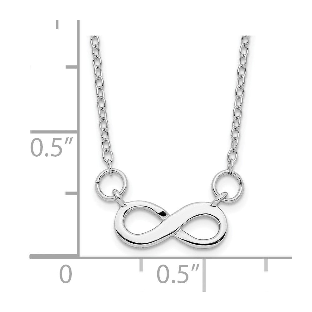 Sterling Silver Rhodium-plated w/ 2in ext. Infinity Necklace 16 Inches