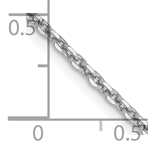 14K White Gold 9 inch 1.65mm Diamond-cut Cable with Lobster Clasp Anklet