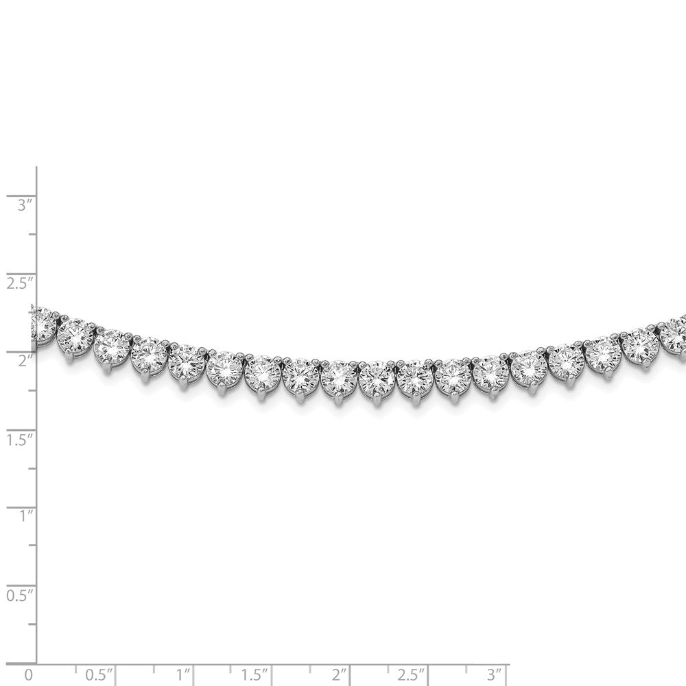 Sterling Shimmer Sterling Silver Rhodium-plated 36 inch 155 Stone CZ Riviera Necklace 36 Inches