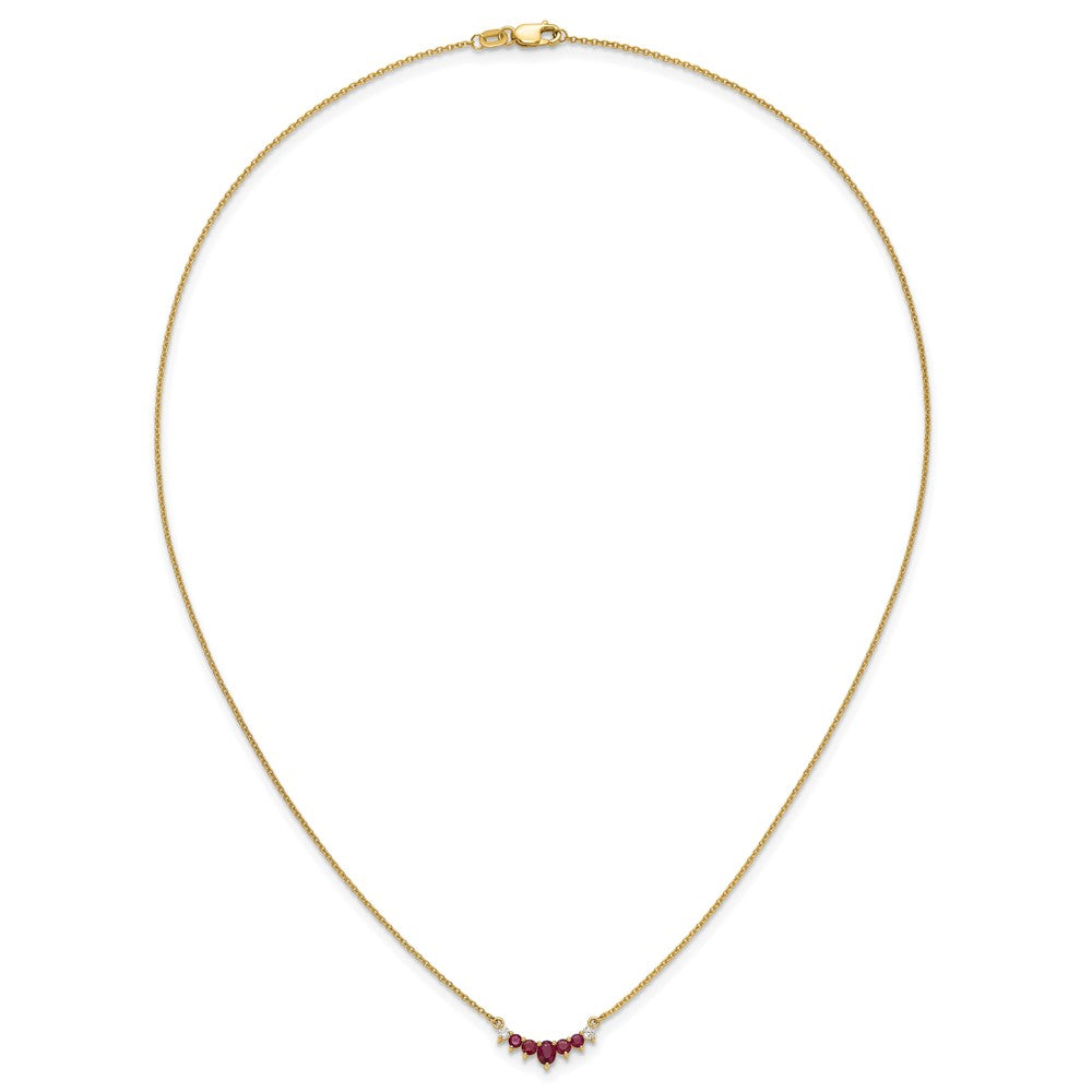 14k Ruby and Diamond 18 inch Necklace