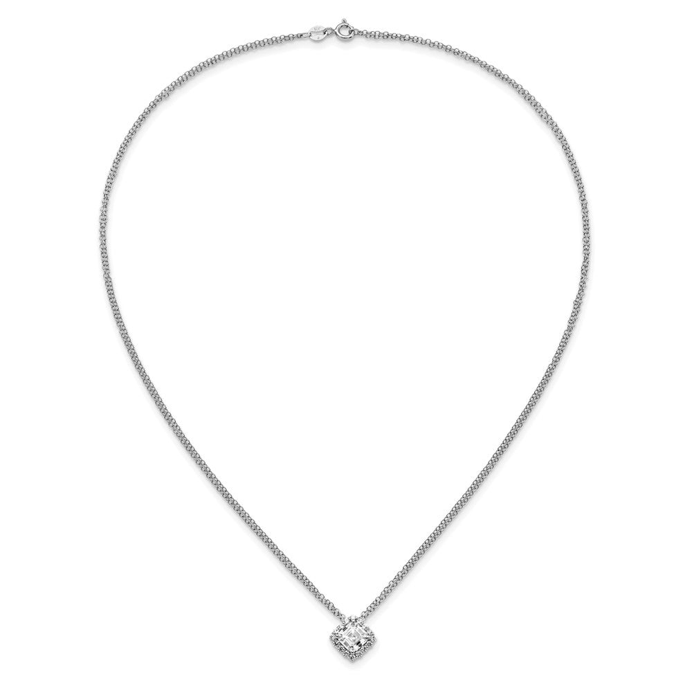 Sterling Silver Rhodium-plated Diamonore Asscher-cut 2 Strand Necklace
