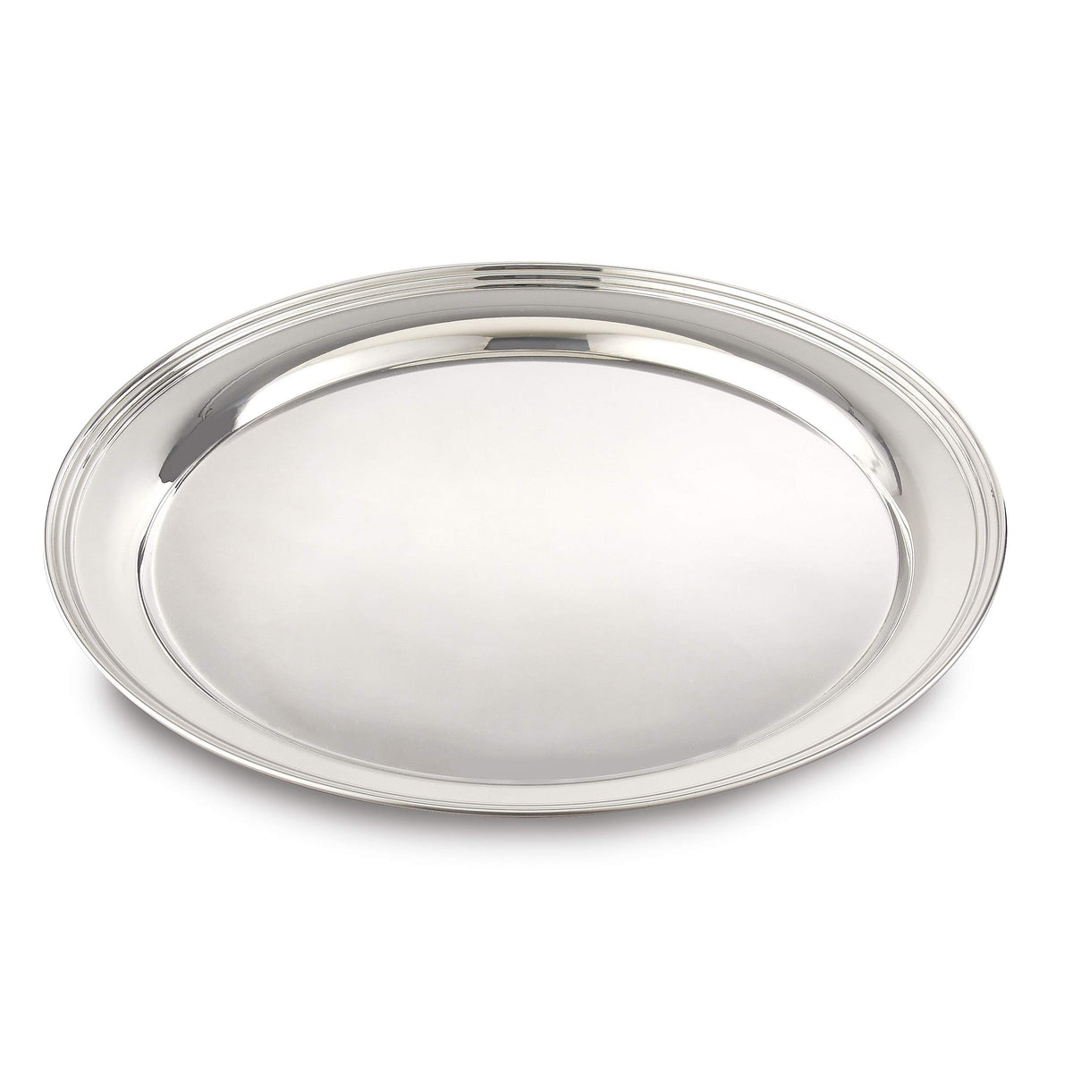 Leeber 74334 17 in. Stainless Steel Round Tray, Silver