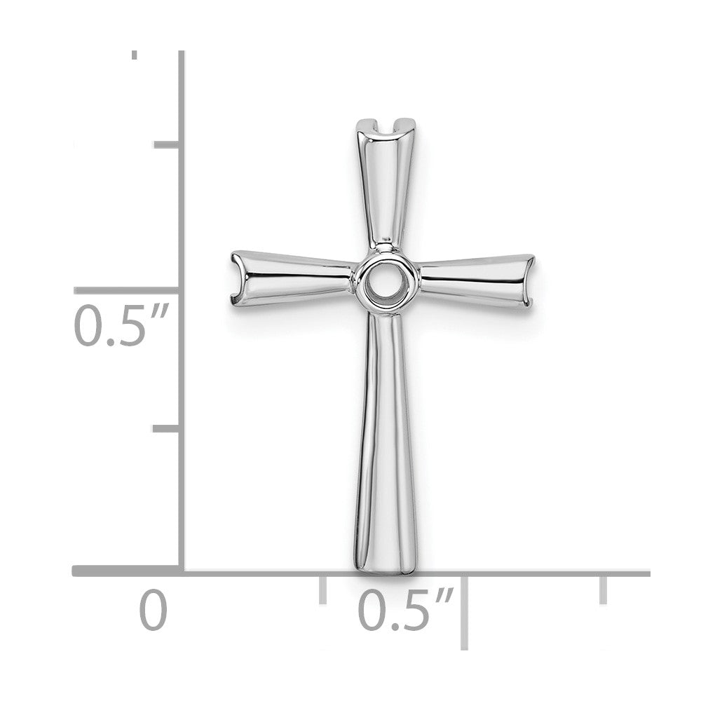 10K White Gold Cross Chain Slide Mounting