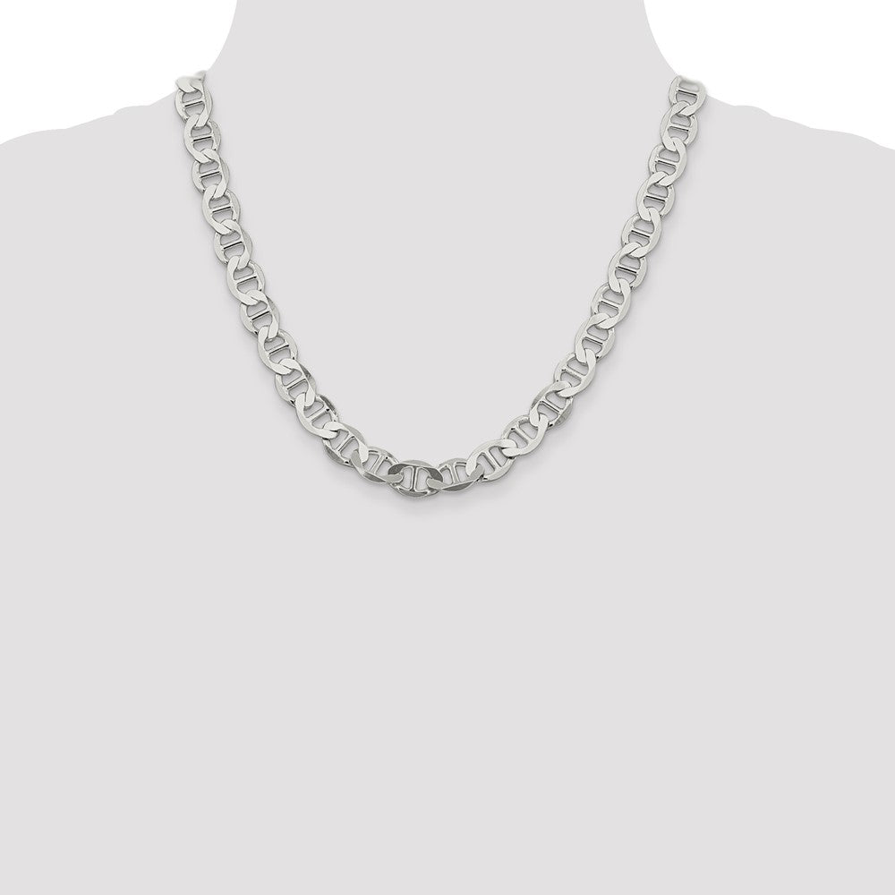 Sterling Silver 9.95mm Flat Anchor Chain 20 Inches