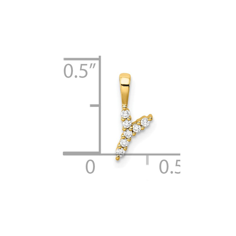 14k 1/15 carat Lab Grown Diamond VS/SI+ G+ Letter Y Initial Pendant