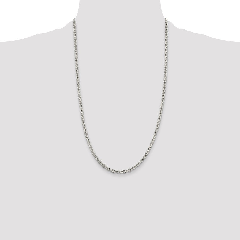 Sterling Silver 4.5mm Cable Chain 26 Inches