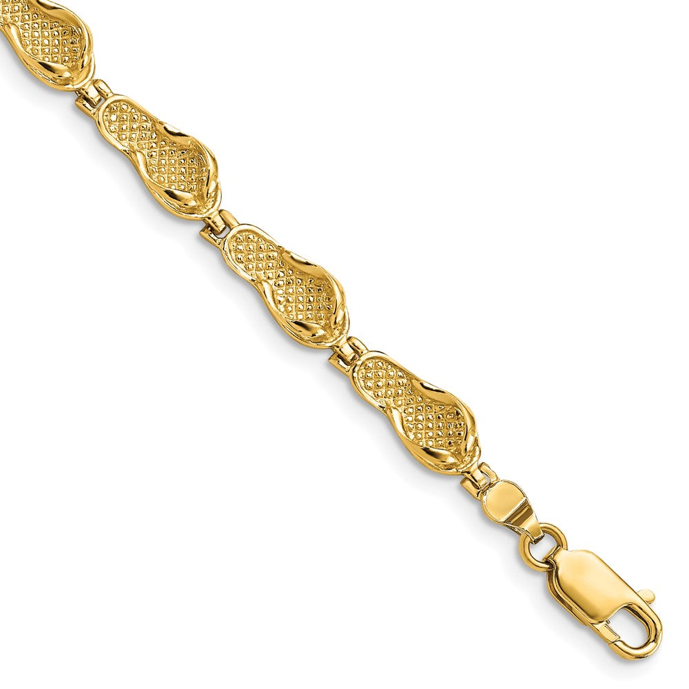 14k Flip Flop Bracelet 7 inches
