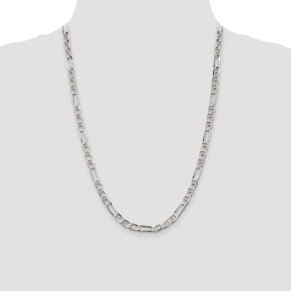 Sterling Silver 5.5mm Figaro Anchor Chain 24 Inches