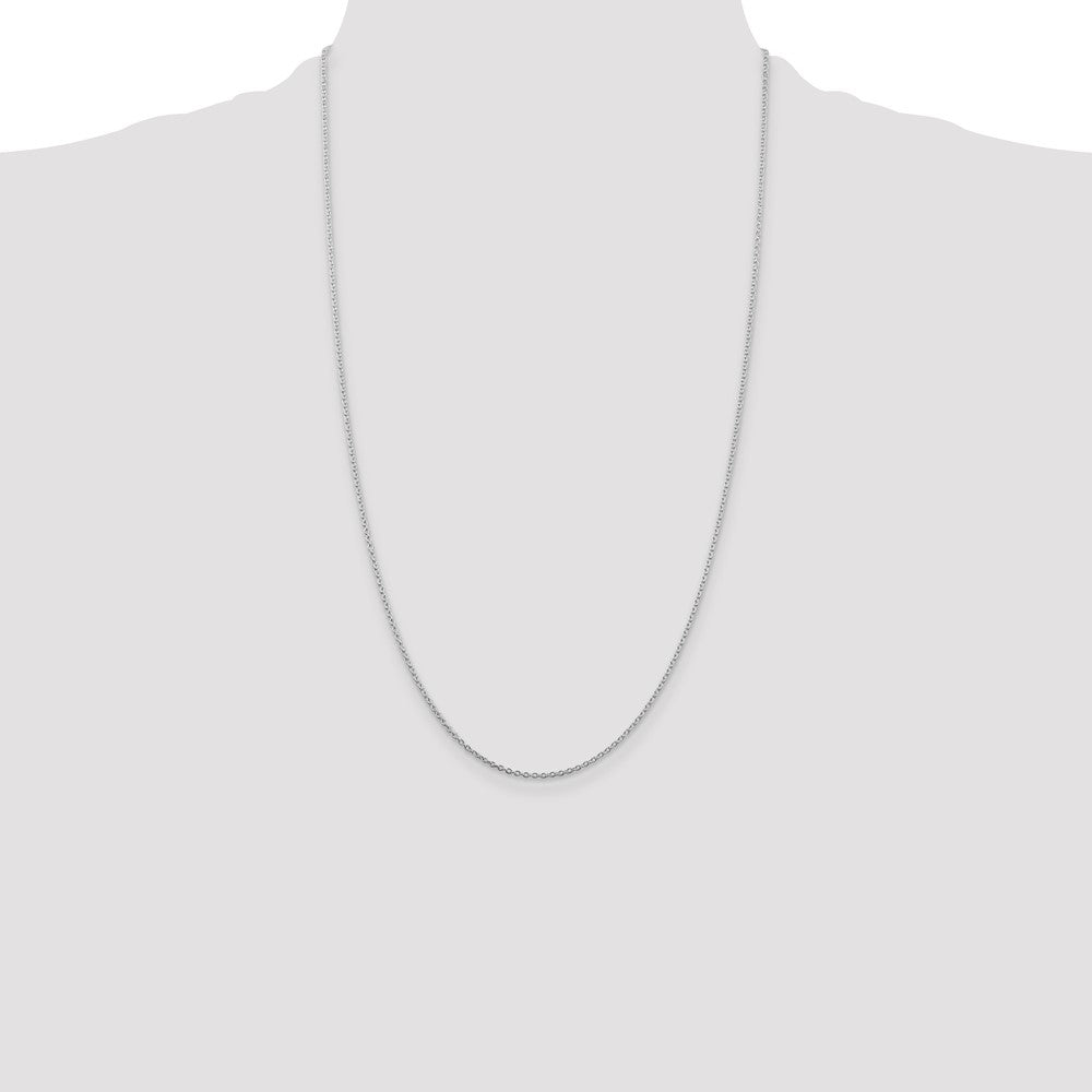 Sterling Silver Rhodium-plated 1.5mm Cable Chain 26 Inches