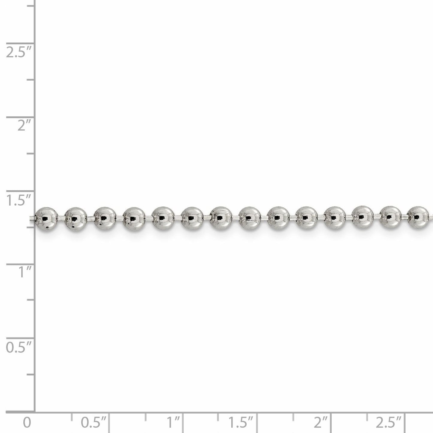 Sterling Silver 4mm Beaded Chain 20 Inches