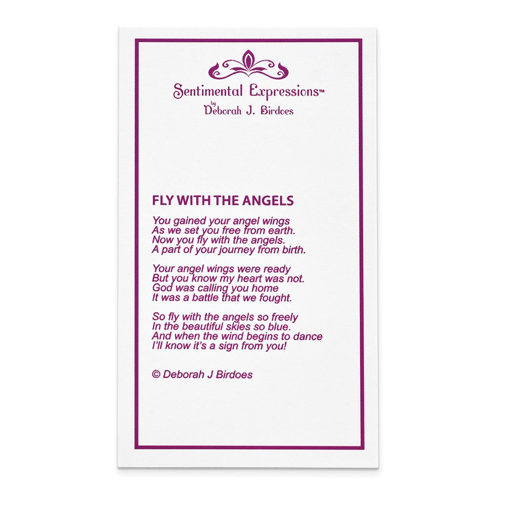 Sentimental Expressions Sterling Silver Rhodium-plated Antiqued CZ Fly With The Angels Ash Holder 18 Inch Necklace 18 Inches
