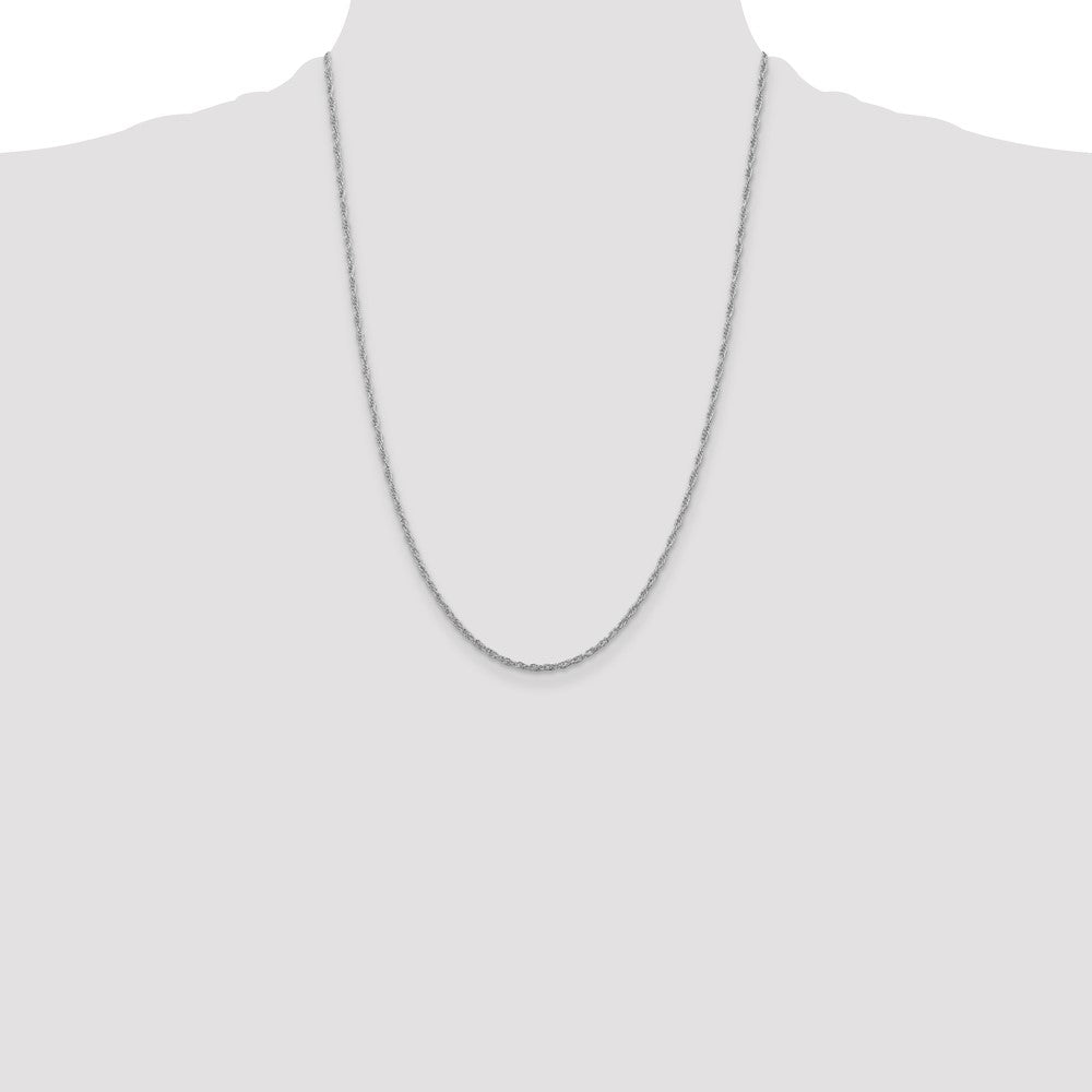 Sterling Silver Rhodium-plated 2mm Loose Rope Chain 24 Inches