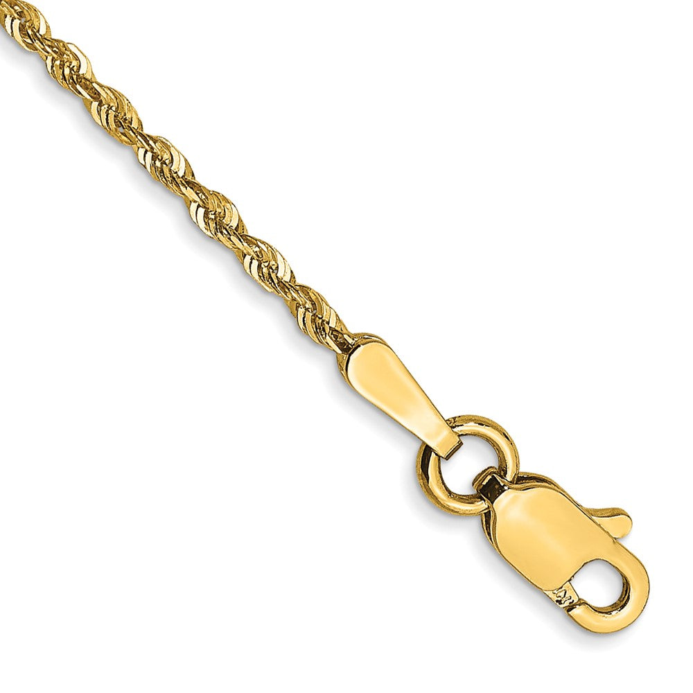 14K 8 inch 1.5mm Ultra Diamond-cut Rope with Lobster Clasp Chain 8 inches