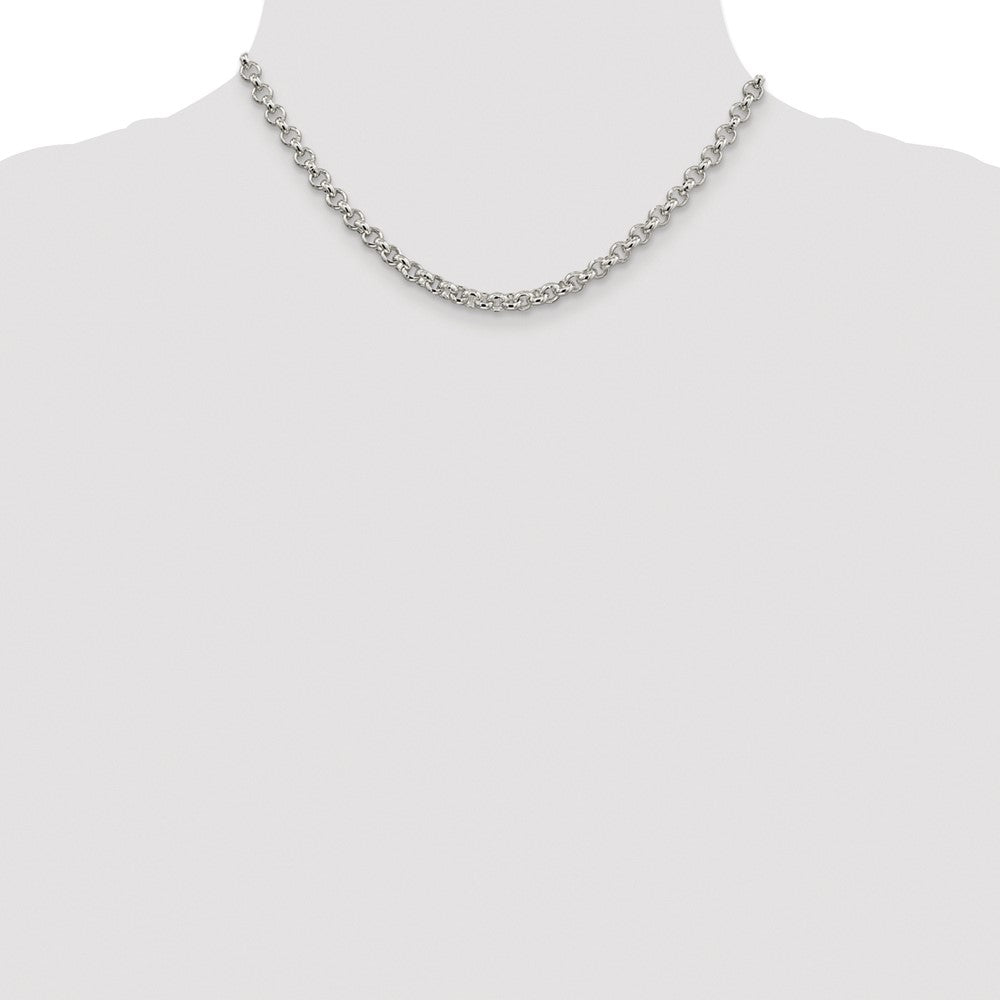 Sterling Silver Rhodium-plated 5mm Rolo Chain