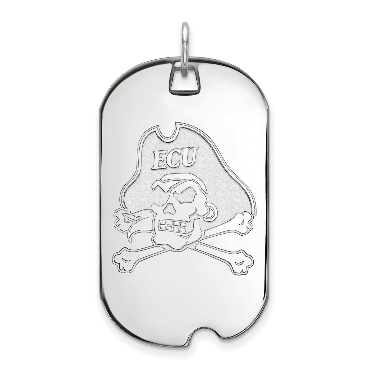 Sterling Silver East Carolina U Large Dog Tag Pendant