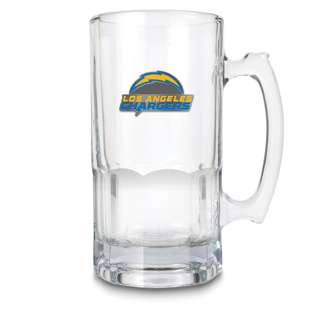 NFL Los Angeles Chargers Glass 32 ounce Macho Mug with Emblem