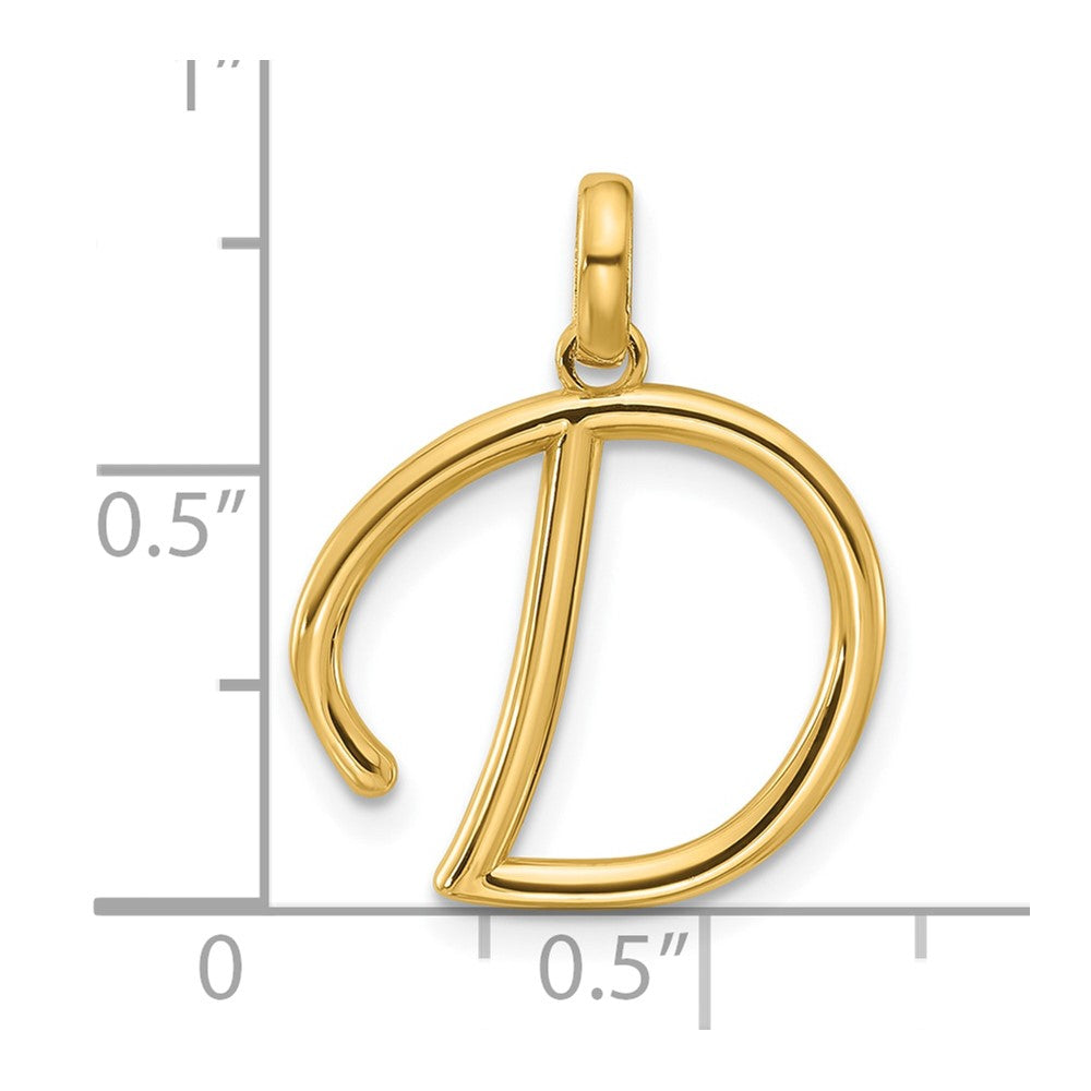 14k Yellow Gold Fancy Letter D