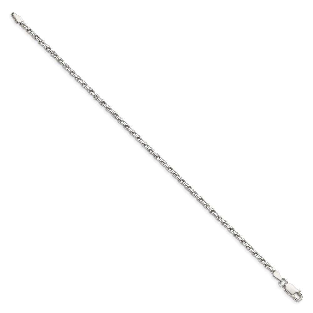 Sterling Silver 2.5mm Flat Rope Chain 7 inches