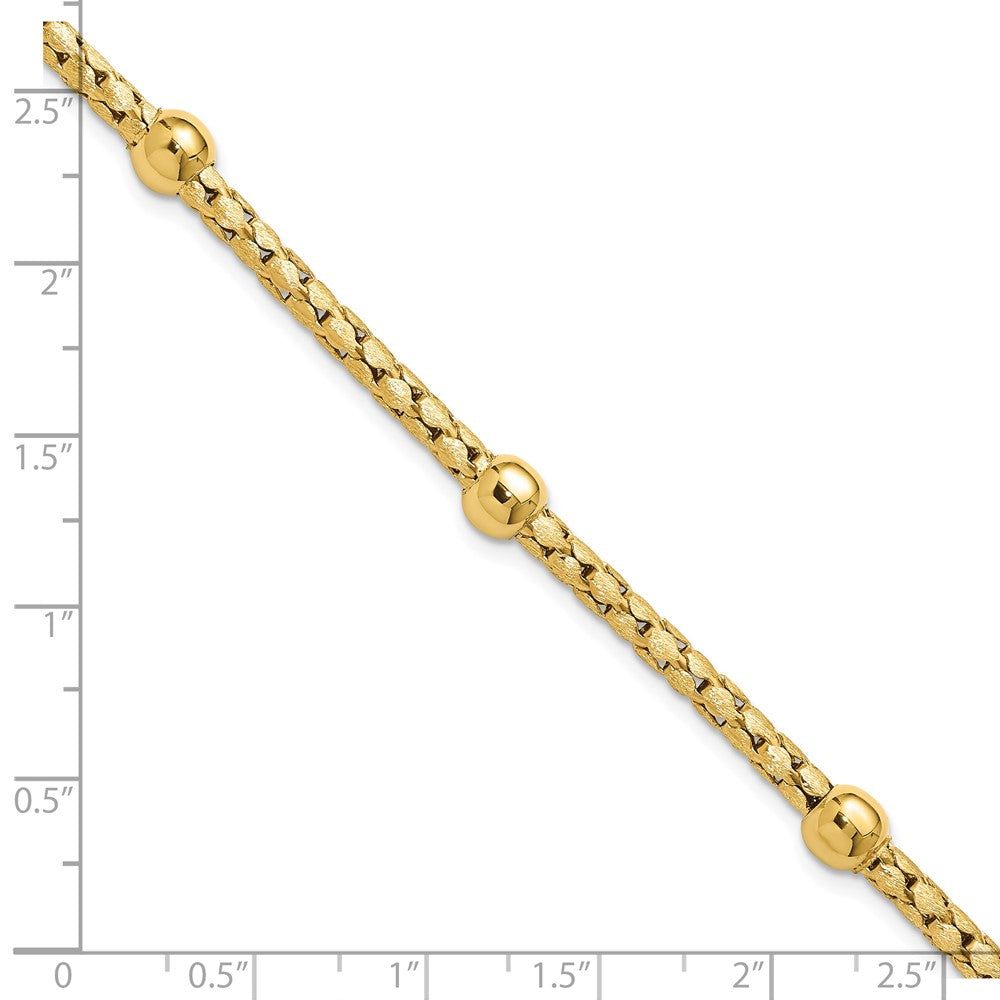 14K Polished and Satin Braided Bracelet 7.5 inches