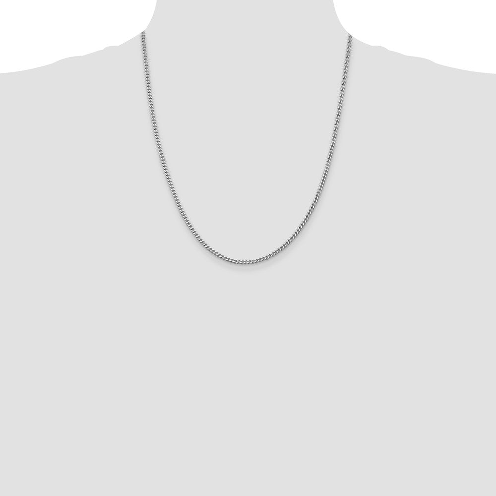 Sterling Silver Rhodium-plated 3mm Curb Chain 22 Inches