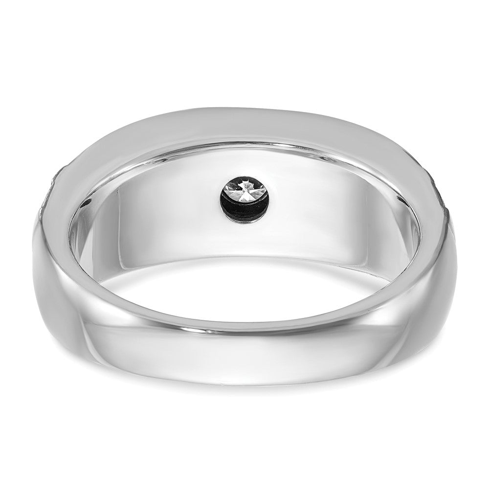 SS/GP IBGoodman Men's Polished Satin & Grooved Ring