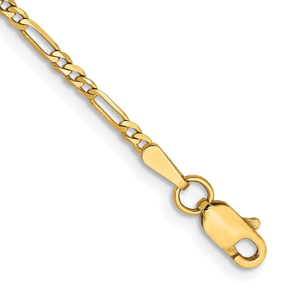 14K 5.5 inch 1.8mm Flat Figaro with Lobster Clasp Chain 5.5 inches