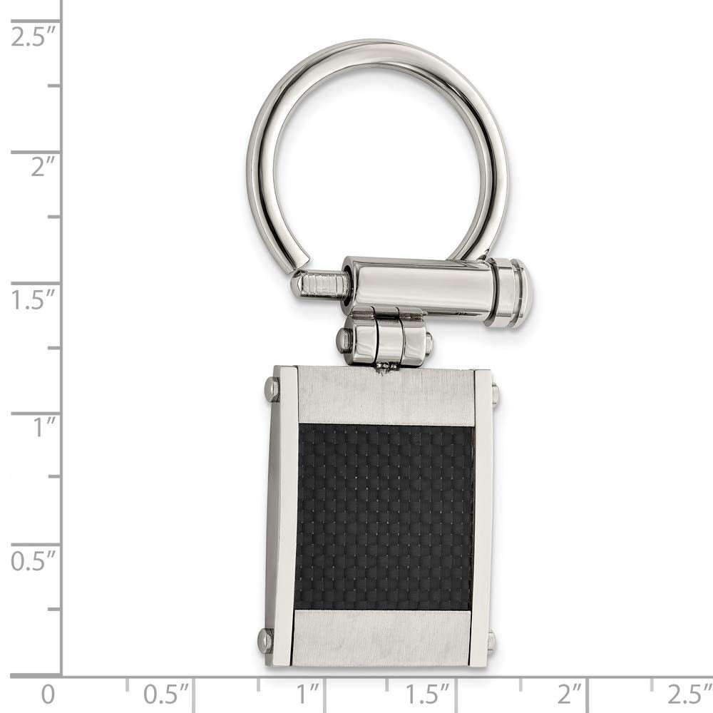 Chisel Stainless Steel Black Carbon Fiber Key Chain