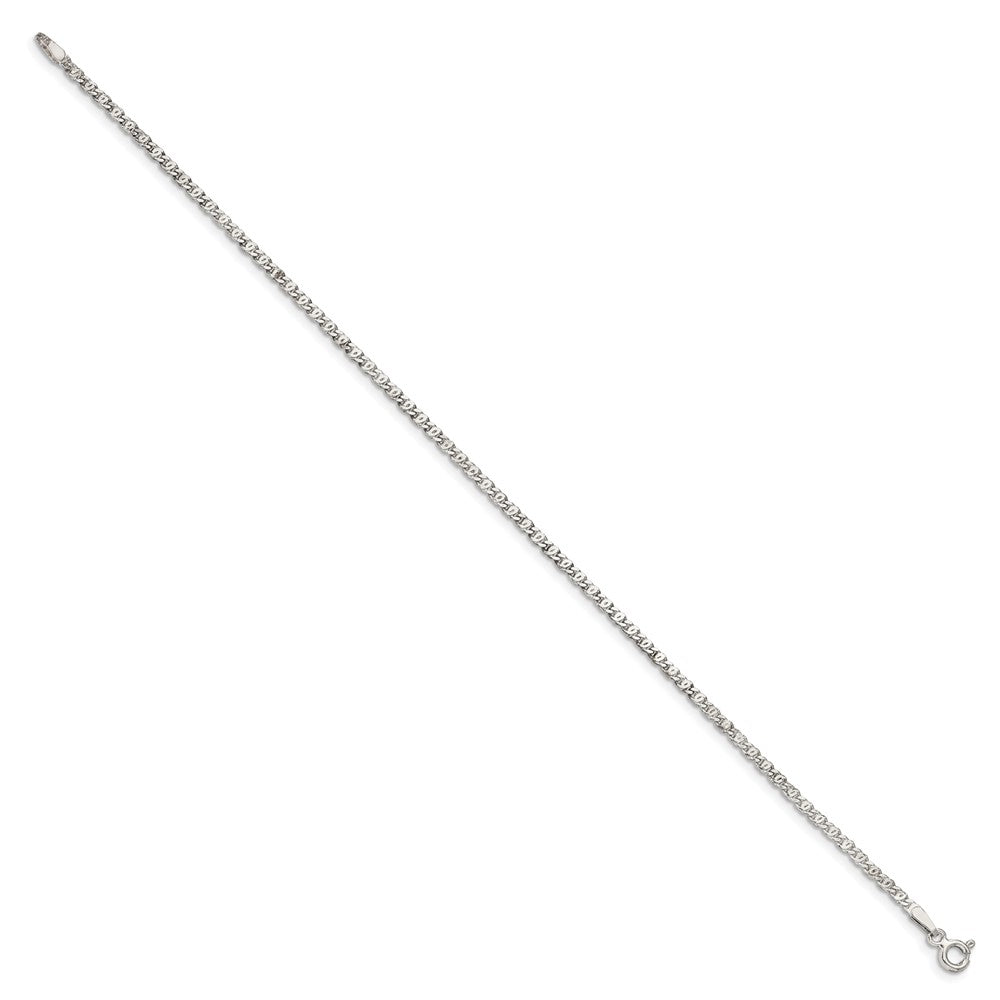 Sterling Silver 2mm Fancy Anchor Pendant Chain 7 inches