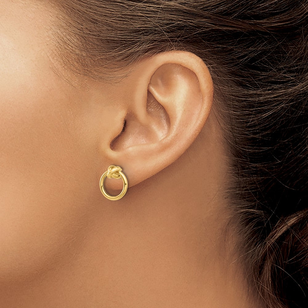 10K Polished Circle Post Earrings
