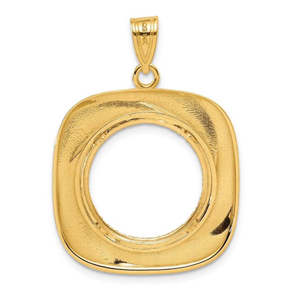 14k Diamond Cut Riptide with 16.5mm Prong Coin Bezel Pendant