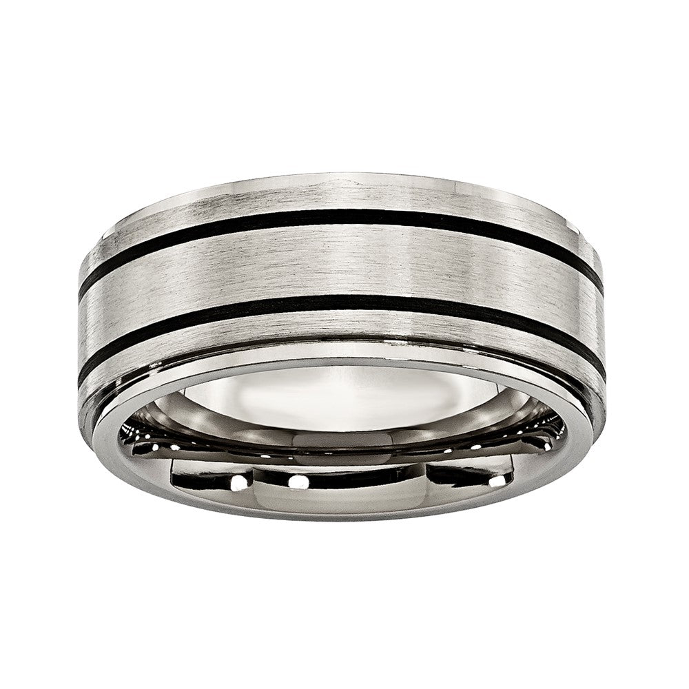 Titanium 8mm Black IP Comfort-fit Band