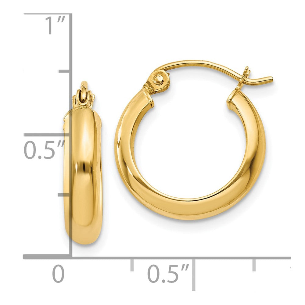 10k Round Tube Hoop Earrings