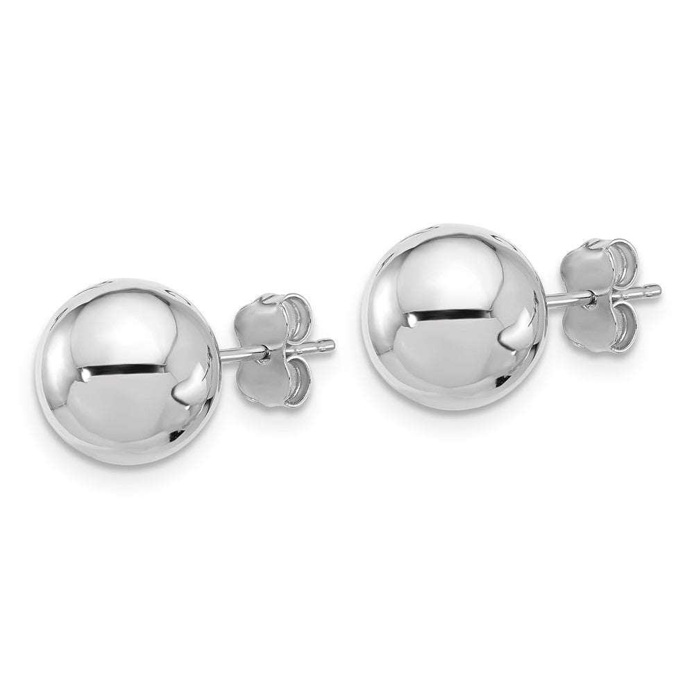 14K White Gold 10mm Ball Stud Earrings