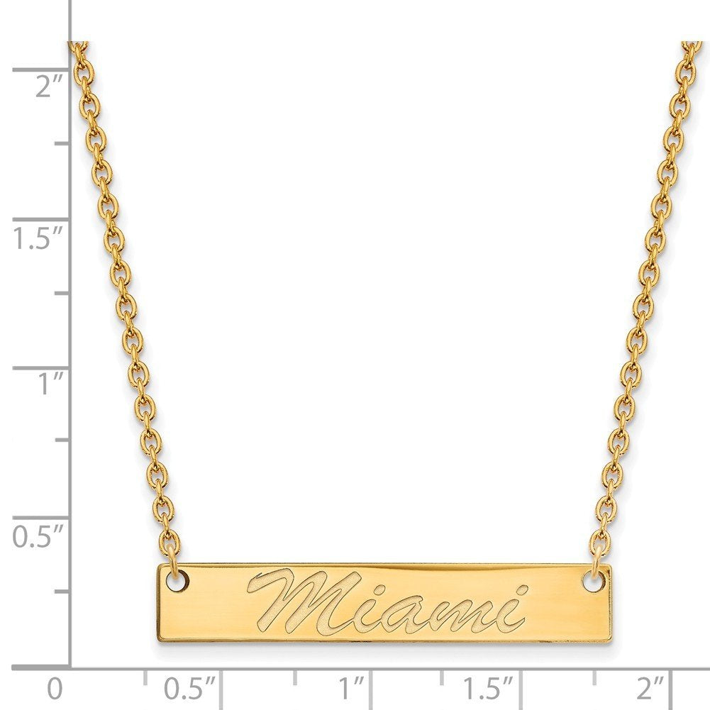 Logoart Sterling Silver Gp Miami University Bar Necklace