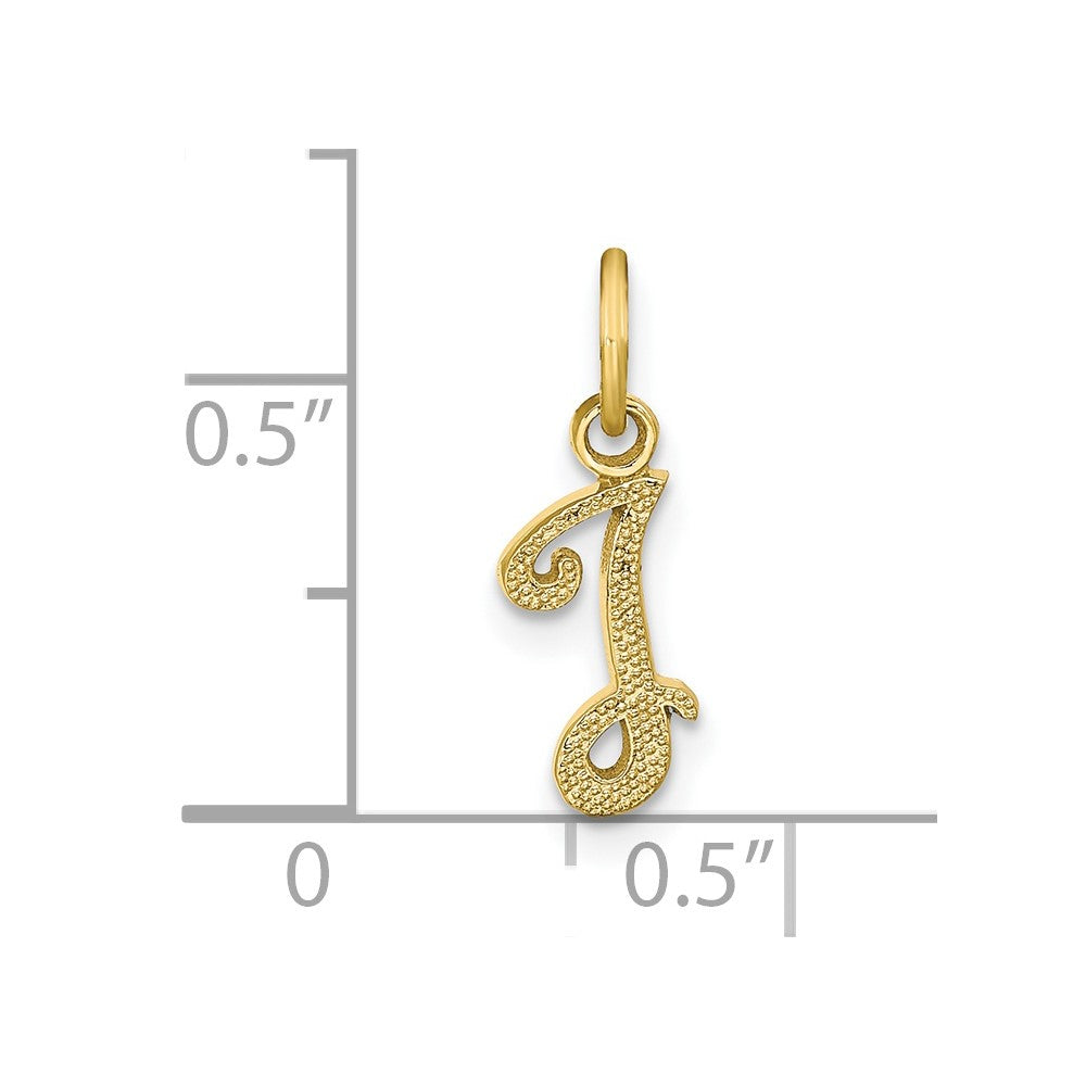10k Initial I Charm Yellow Gold