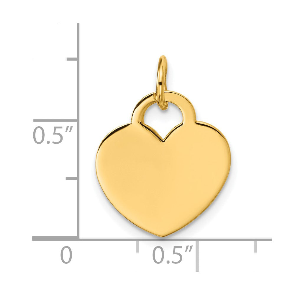14K Polished Heart Shaped Disc Pendant
