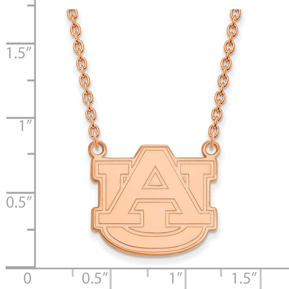 Sterling Silver Rose Gold-plated LogoArt Auburn University Large Pendant w/